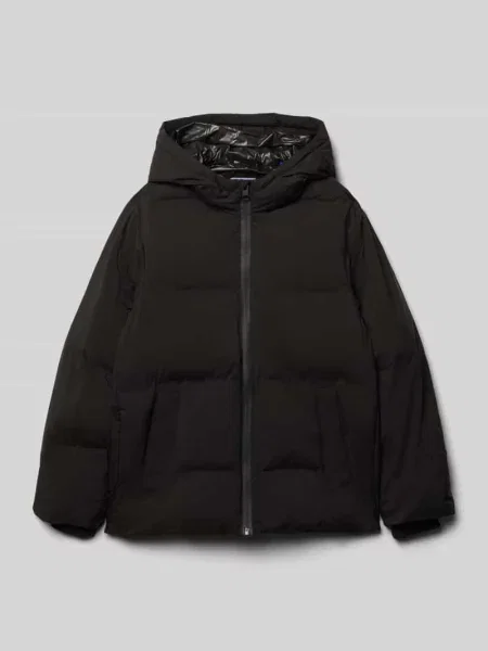 Kurtka pikowana o kroju regular fit z kapturem model ‘Kaito’ Jack & Jones czarna