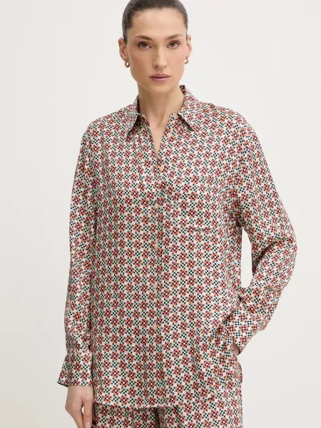 PS Paul Smith cămașă de femei cu vâscoză portocaliu