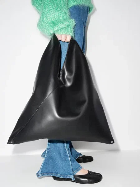 Iš natūralios odos odinė rankinė Mm6 Maison Margiela juoda