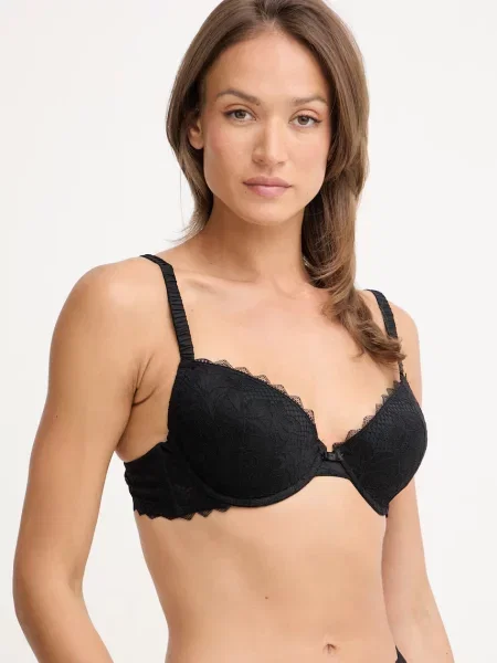 Emporio Armani Underwear podprsenka čipkovaná čierna