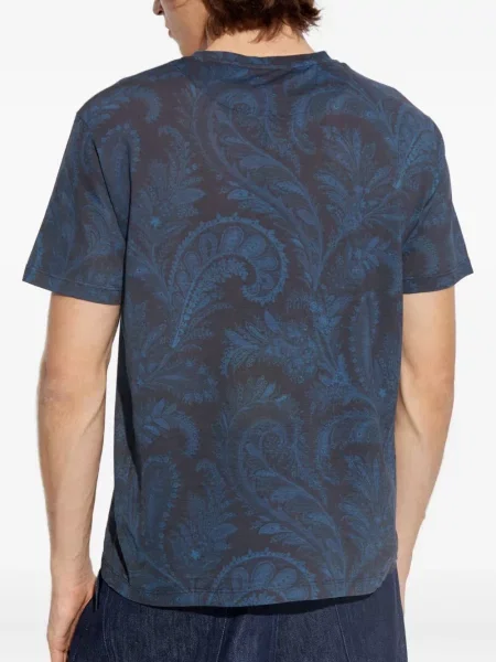 Tricou Etro cu imagine cu model paisley albastru