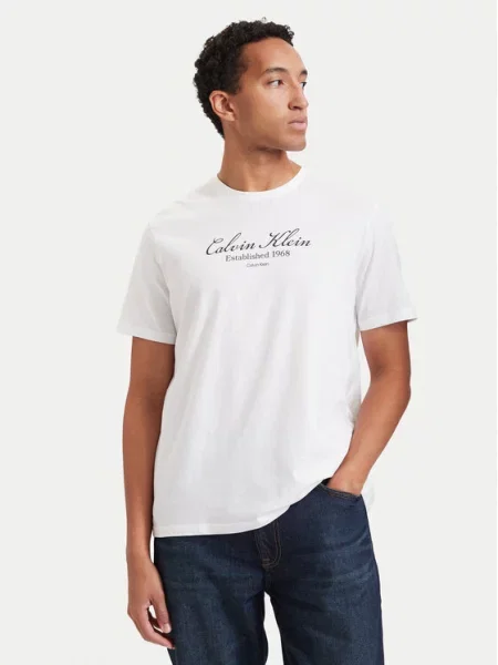 Calvin Klein Jeans Tricou Script alb