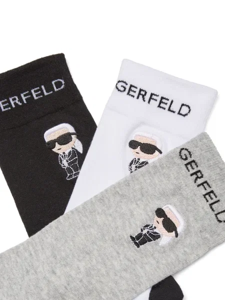 Karl Lagerfeld Șosete gri / negru alb