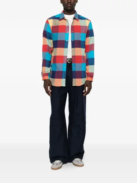 Cămașă Portuguese Flannel în carouri de flanelă albastru