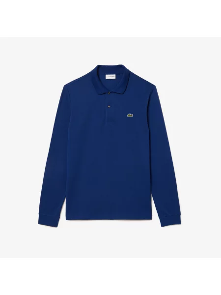 Lacoste Koszulka Polo Z Długim Rękawem Classic Fit Ciemnoniebieska niebieski