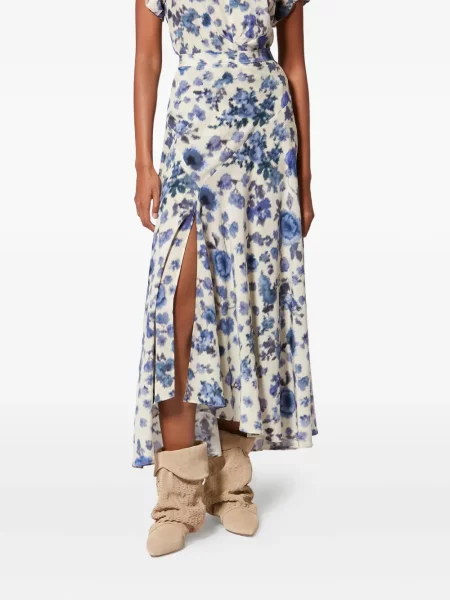 Fustă Isabel Marant cu model floral cu crăpătură