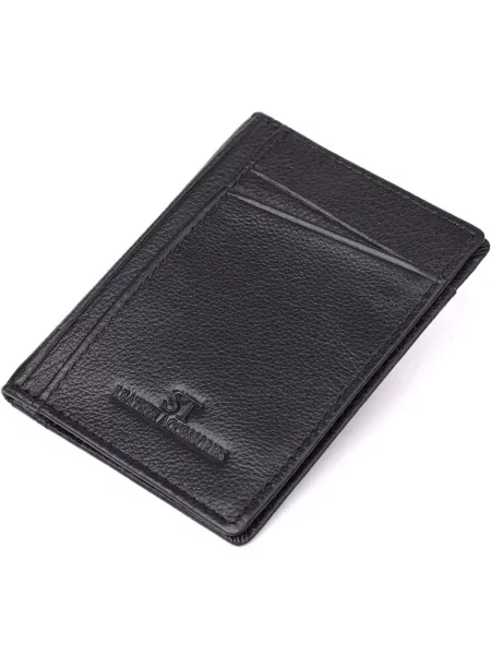 Кожаный кошелек St Leather Accessories черный