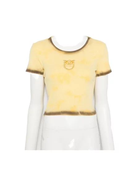 Krótka koszulka Pinko żółta