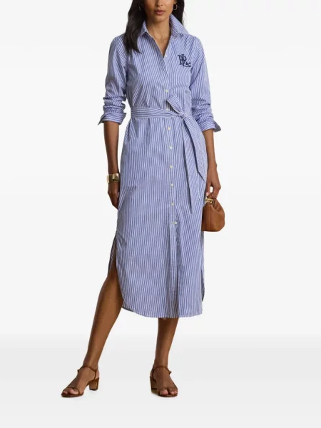 Cu centură rochie tip cămașă Lauren Ralph Lauren albastru