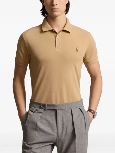 Boxeri Polo Ralph Lauren plisat cu broderie din piele gri