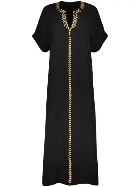 Rochie Yves Salomon cu broderie de mătase de costum negru