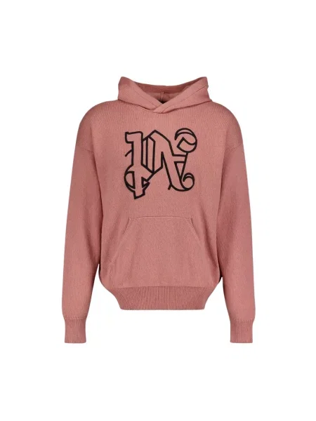 Bluza z kapturem Palm Angels z kaszmiru z kapturem różowa