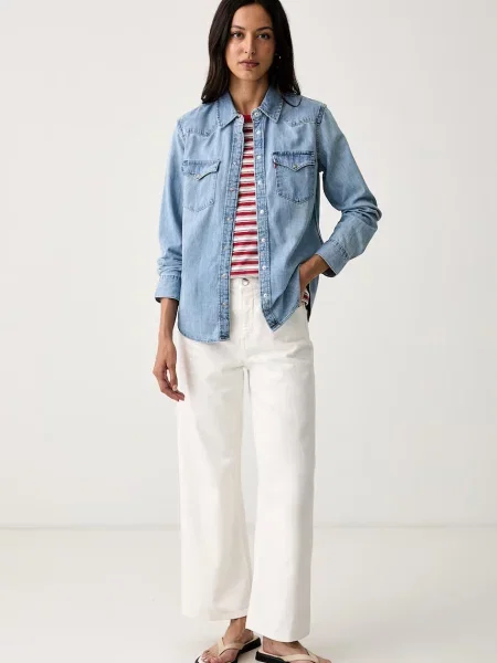 Levi's srajca denim HERITAGE WESTERN DENIM modra