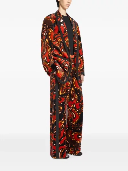 Sacou Dries Van Noten de catifea roșu