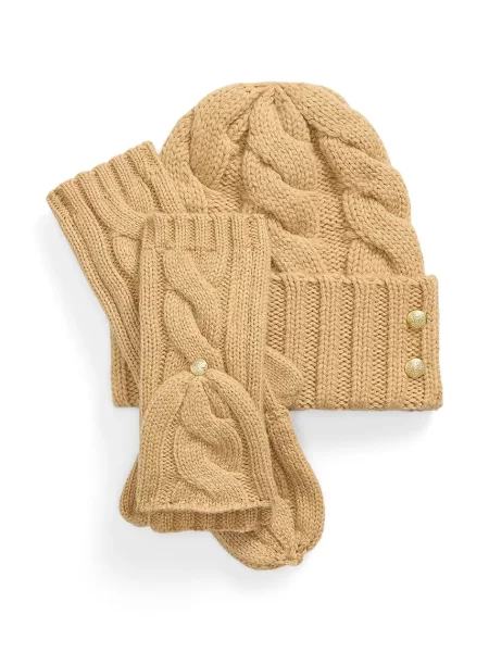 Czapka Lauren Ralph Lauren brązowa
