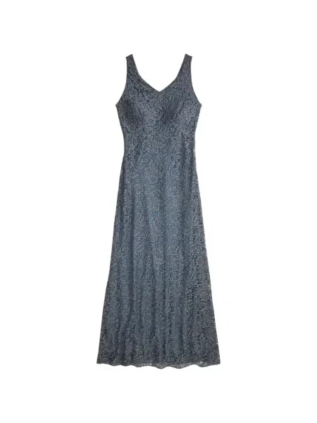 Rochie midi Ralph Lauren Rrl cu decolteu în V albastru