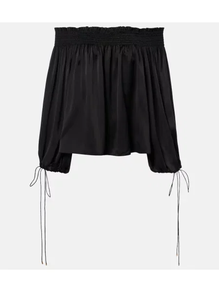 Top Chloé din satin negru