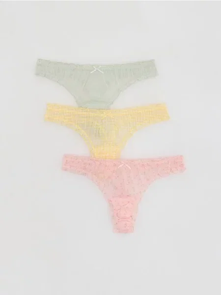 Reserved Труси-танга 3 штук пастельний рожевий