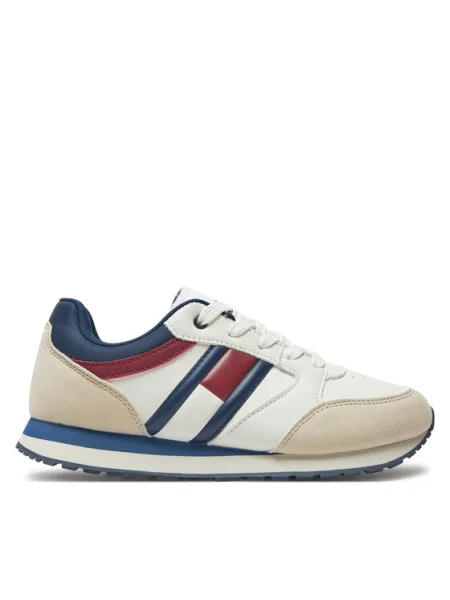 Tommy Hilfiger Sneakersy Flag Low Cur Lace-Up Sneaker biela