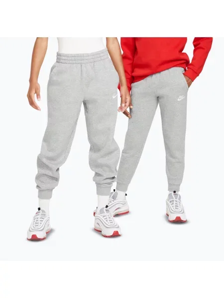 Gyerek nadrág Nike Sportswear Club Fleece dark grey heather/base grey/white. Méret: fehér