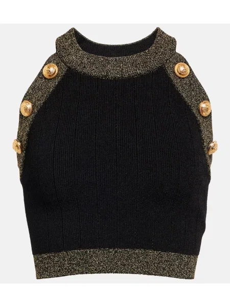 Cropp top Balmain tricotate negru