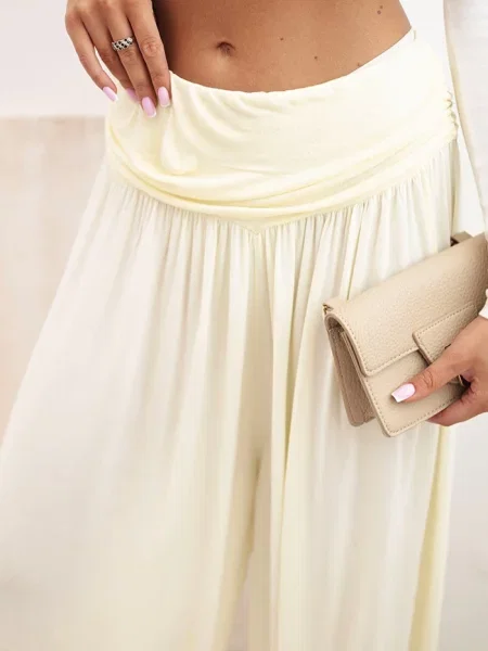 Pantaloni Kesi Włoski cu volane galben