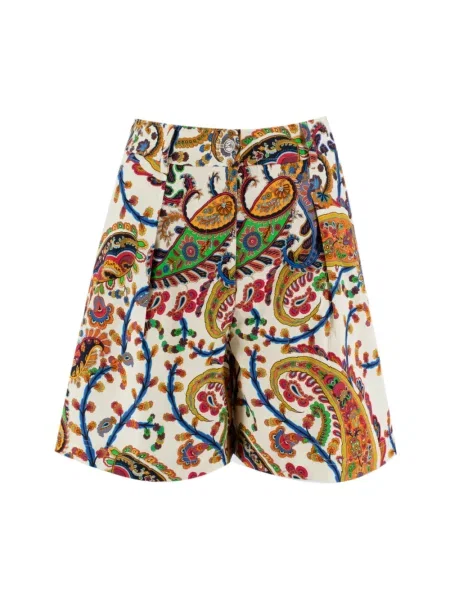 Wielobarwność bermudy Etro z wzorem paisley żakardowe