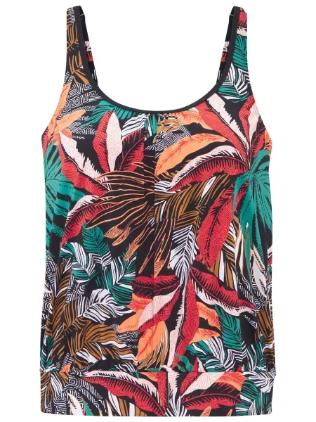 SUNSEEKER Tankini top verde închis / portocaliu / roșu negru