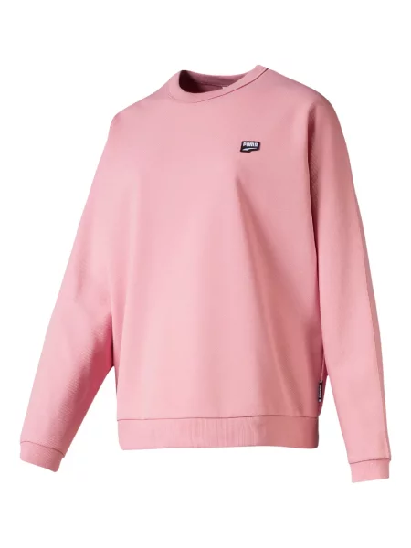 Hanorac crewneck Puma cu decolteu rotund roz