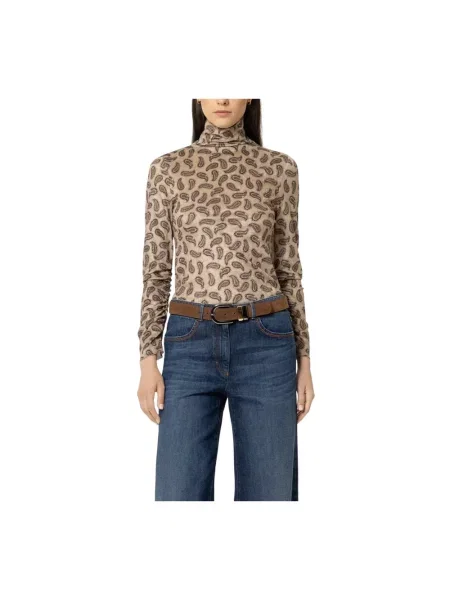 Top Luisa Cerano z wzorem paisley beżowy