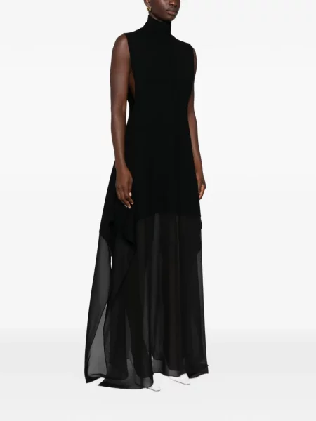 Rochie Sportmax fără mâneci asimetrică negru