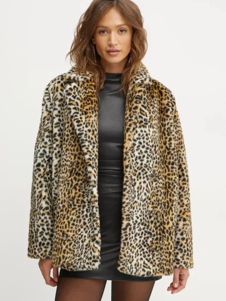 Palton de blană Bardot maro