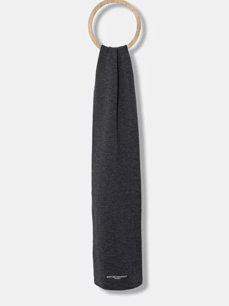 Шал Emporio Armani мъжки с изчистен дизайн сиво