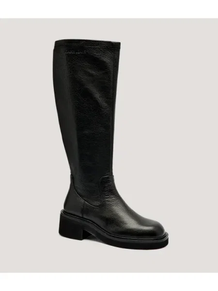 Tommy Jeans cizme TJW STRETCHY LONG BOOT cu drept negru