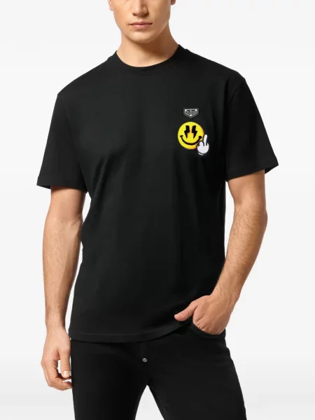 Tricou Philipp Plein din jerseu negru