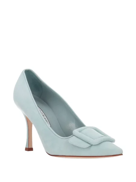 Γοβάκια Manolo Blahnik σουέτ με αγκράφα μπλε