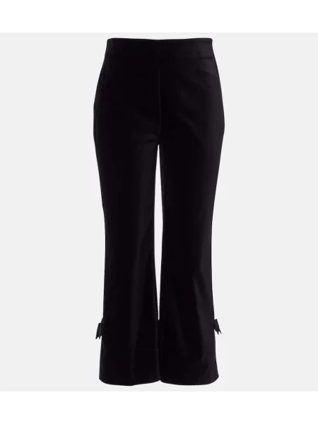 Aksamitne spodnie Posse o krotszym kroju czarne