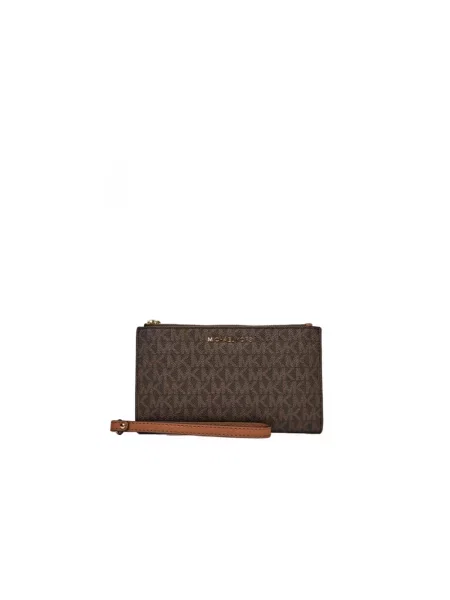 Portfel Michael Michael Kors biznesowy z logo brązowy