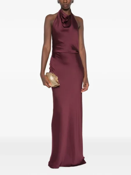 Rochie maxi Simkhai cu gât halter roșu