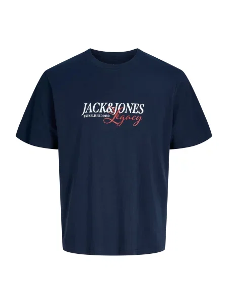 Jack & Jones Junior Tricou JJJADE bleumarin / roşu închis alb