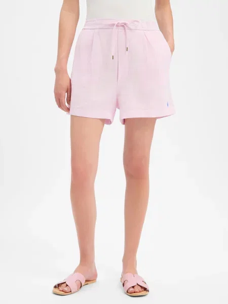 Polo Ralph Lauren Lniane szorty Kobiety len S różowy