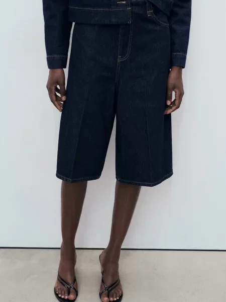 Шорти джинсові MANGO темно-синій сині