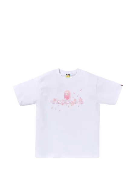 Tricou grafic A Bathing Ape® cu model floral cu imagine alb