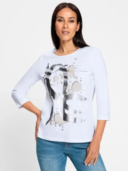 Heine Tricou negru alb