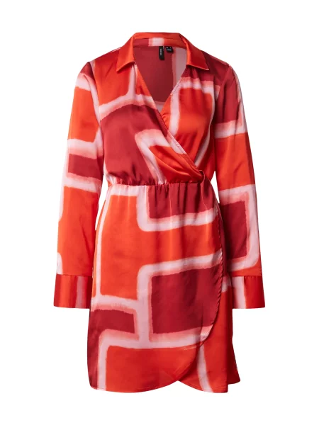 VERO MODA Rochie VMREBA SILBA roz pastel / bordeaux / roși aprins roșu