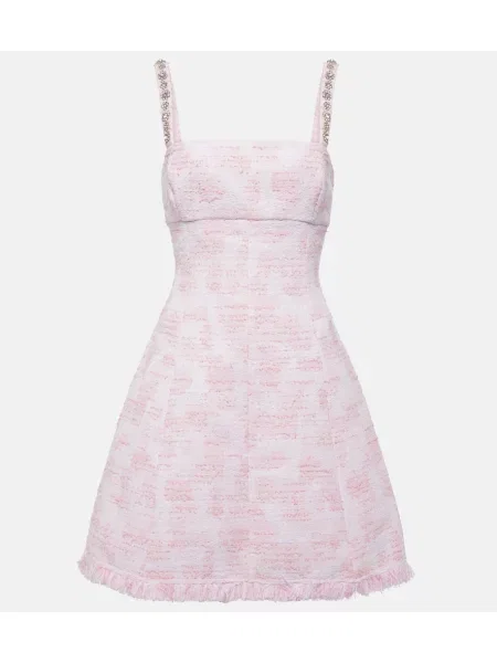 Obleka Oscar De La Renta iz tvida s kristali bela