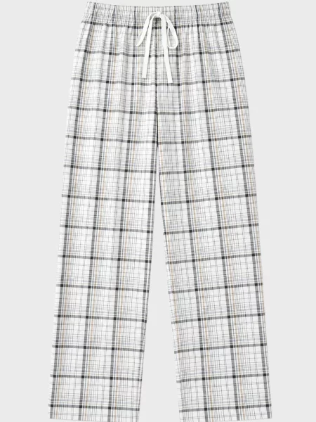 Клетчатые брюки Women'secret белые