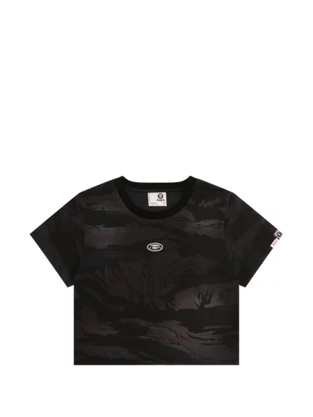 Haftowana koszulka Aape By A Bathing Ape w kamuflażu czarna