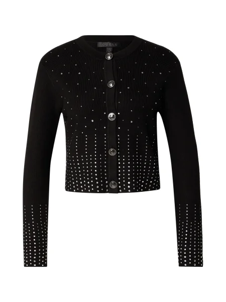 GUESS Geacă tricotată negru