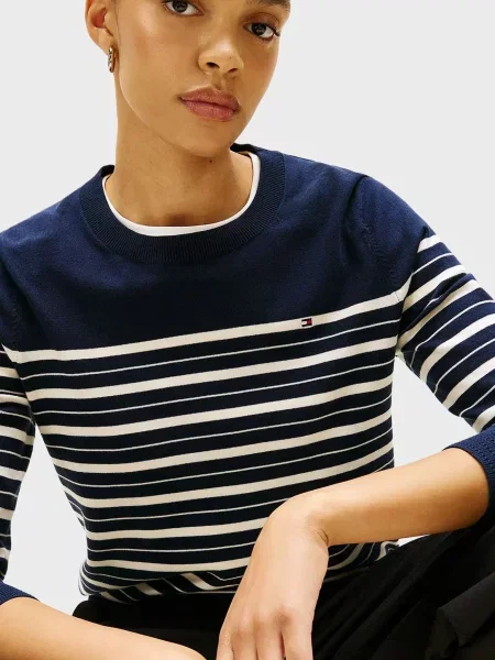 Смугастий светр Tommy Hilfiger з джерсі синій